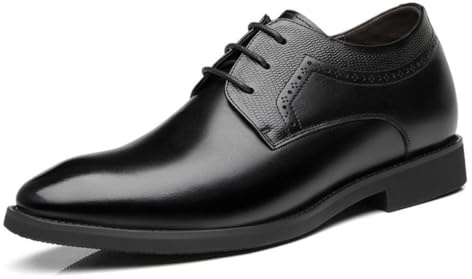 VIBLiSS Uomo Ascensore Oxford Scarpe da Sera Invisibile Altezza Crescente più Alto Ascensore Scarpe Formali Lace Up Scarpe di Moda per Matrimonio di Affari,8cm Black,43 EU