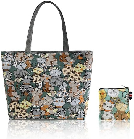 FOSDICK Bolsa Tela Tote y Bag Grande 42 * 30cm, Tela de Lona, Bolsa Personalizada para Compras, Oficina y Viajes