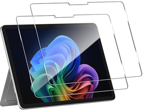 QULLOO Cristal Templado para Surface Pro 12 Tablet Protector de Pantalla,[2 Piezas] 9H Dureza Vidrio Protector Film Templado -Transparent