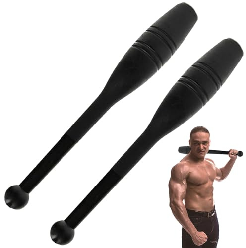 Indian Clubs, Macebell en plastique robuste de 0, 9 kg, barre d'entraînement lestée réutilisable 16, 1 x 1, 6 pour la rééducation de la force, améliore l'adhérence pour l'entraînement complet du corps