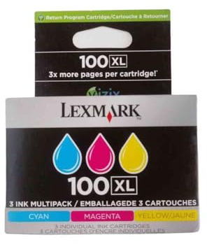 Lexmark 14N0850 100XL Tintenpatronen 3er-Pack, cyan/magenta/gelb
