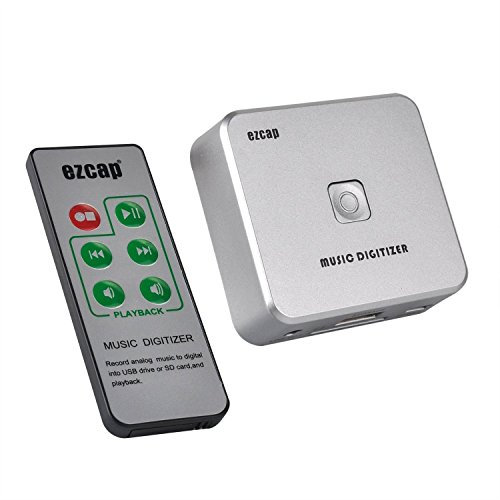 BW Grabadora de captura de audio con puertos RCA de 3,5 mm y entrada de 3,5 mm, reproductor de música con control remoto, digitalizador de música analógica en unidad USB o tarjeta SD, no requiere