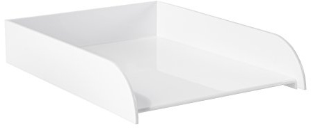 OSCO White Plastic Stacking Letter Tray, A4 Foolscap Document File Organiser, Stackable Desk Paper Tray for Home Office, Business Filing & Letter Sorting