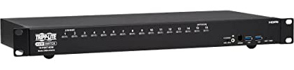 Tripp Lite 16-Port 4K HDMI KVM Switch, 2 USB 3.2 Peripheral Sharing for Keyboard & Mouse, 4K @ 60 Hz - Windows, Mac and Linux Compatible - 1U Rack-Mount, 3-Year Warranty (B024-H4U16)