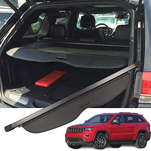 HEYCE Cubierta de Área de Carga Cubierta de Protección Maletero para Jeep Grand Cherokee 2011-2021 Cubierta Carga Cubierta Maletero Extensible Negra Persiana Enrollable