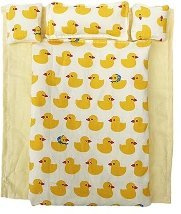 Sharplace Mini-Bettwäsche im Maßstab 1:12, Puppenhaus-Bettwäsche-Set mit Bettlaken, Bettdecke und Kissen für 15,2 cm große Puppe, Diorama, Fotografie-Requisite, Bett