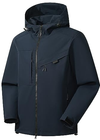 GULASISI Veste d'hiver thermique unisexe pour homme et femme - Parka coupe-vent à capuche - Pour ski, équitation, trench - Taille UK - Vêtements pour adolescentes et femmes - 7 jours, noir foncé, XL