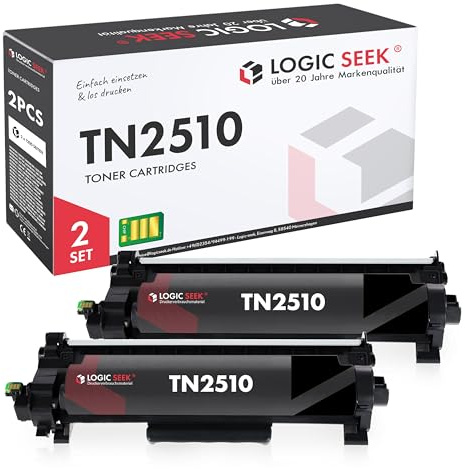 Logic-Seek TN2510 Tonerkartuschen kompatibel für Brother TN-2510 passend für HL-L2400DWE MFC-L2835DW DCP-L2660DW HL-L2445DW MFC-L2827DW( 2er Set Black )