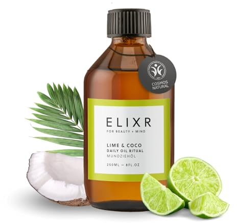 ELIXR Mundziehöl | aus Höhle der Löwen | ayurvedische Mundspülung pflegt auf natürliche Weise | zertifizierte Naturkosmetik aus Deutschland (250ml, Lime & Coco)