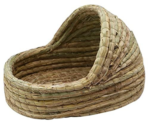 Toddmomy Nido Intrecciato in Paglia Naturale Per Piccoli Animali Domestici, Letto Ecologico Per Criceti, Porcellini D'india e Conigli, Rifugio Confortevole e Resistente Per Gatti e Roditori