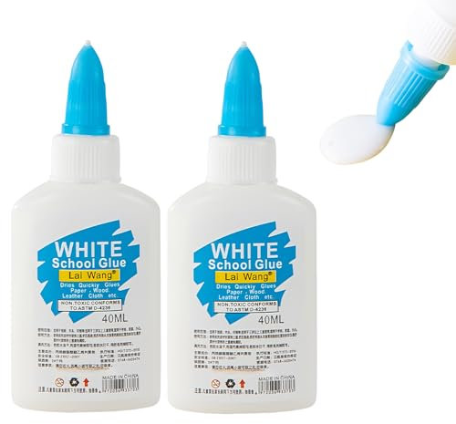 Omeblos Wood Glue Strong for Furniture, 2Pcs 40ml Wood Glue for Furniture Heavy Duty, Interior & Exterior Furniture Glue for Crafts, Furniture, Baseboard, Cabinets, Door