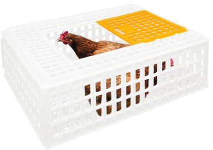 2 bolsas de transporte para aves de corral, jaula de transporte de pollo con puerta corredera y asas de transporte, cesta para aves, pollo, pájaro, pato, ganso, capacidad de carga de 200 kg, 77 x 55 x