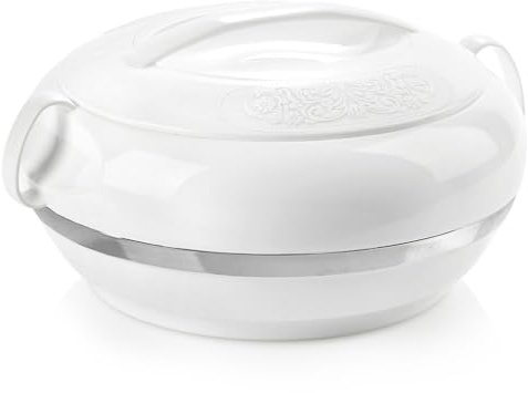 orion group Thermoschüssel mit Deckel 2,3 l - Thermobehälter für Essen, Eis, Grillgut - Warmhaltebehälter für Speisen - Edelstahlschüssel für Essen Warmhalten - 2 Std Wärmehaltig - Thermoschüsseln