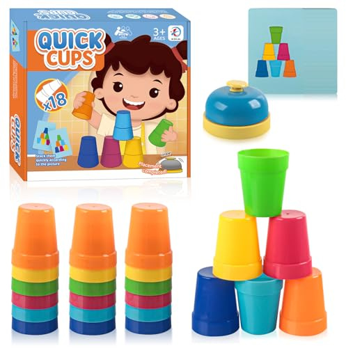 Aurihxus Kit Quick Stacking Cups, Divertente Giocattolo Bicchieri Impilabili, Speed Stacking CupsPer Bambini e Adulti