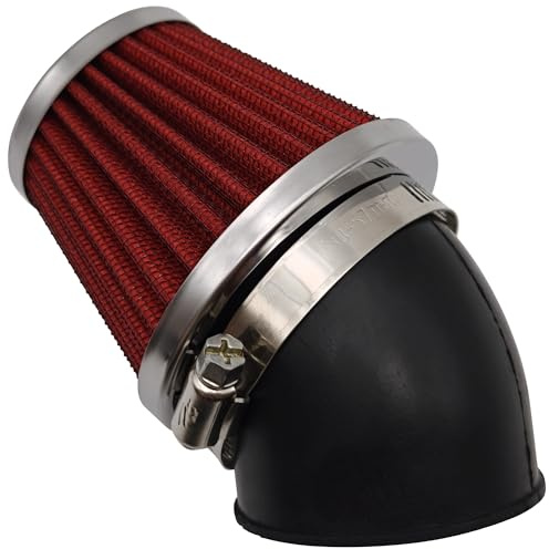 Filtre à Air 48mm Coudé 45°, Compatible avec Pit Dirt Bike 125cc 150cc YCF Apollo Bastos, Admission Air Racing pour Moto Cross Scooter GY6 Quad VTT, 48mm 49mm 50mm