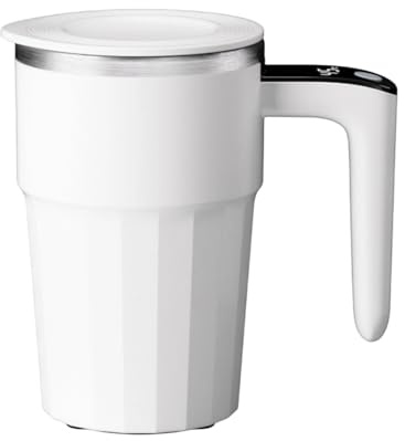 da caffè con agitazione automatica - Contenitore per bevande in acciaio inossidabile da 380 ml Display di temperatura | Coperchio bicchiere con agitazione automatica | Campeggio Escursioni