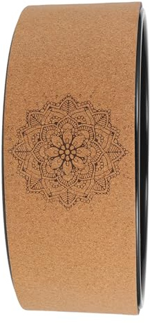 SAFIGLE Rueda de Yoga y Alivio del Dolor Lumbar de Corcho Natural Herramienta Antideslizante para Estiramiento para Entrenamiento de Espalda y Pilates