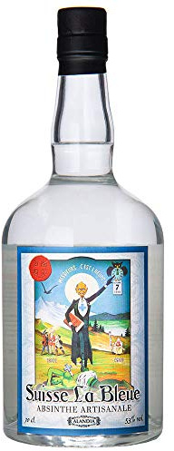 Absinthe Suisse La Bleue von ALANDIA | Tradition aus der Schweiz | 53% | Original mit dem Prohibitionsmönch | (1x 0,7 l)