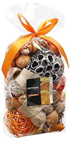 Qingbei Rina Autumn Pot pourri Bags,Orange Scented Pot pourri Dried Flower, Fall Decorative Bowl Vase Filler,Harvest Farmhouse Table Decor (280g)
