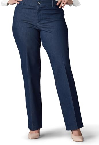 Lee Women's Ultra Lux Comfort with Flex Motion Trouser Pant Indigo Rinse 12 Medium