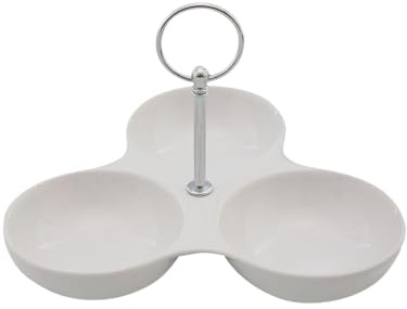 Northam Snacksskål med handtag, nibberskål, dekoration, tallrik, servering, dip-skål (vit)