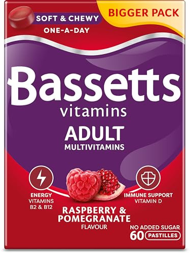 Bassetts Vitamins Adult Raspberry & Pomegranate Flavour Multivitamins 60 Gummy Pastilles