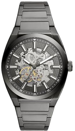 Fossil Herren Analog Automatik Uhr mit Edelstahl Armband ME3206