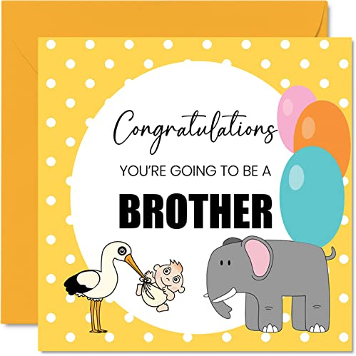 New Baby Card Unisex - Baby Announcement Brother - Congratulations Cards Newborn, Well Done Congrats New Cards, Welcome To The World Home Gifts, 145mm Greeting Cards for Brother