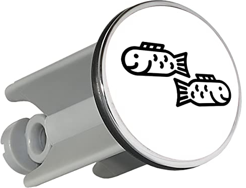 Huuraa Waschbeckenstöpsel Fische Sternzeichen Symbol Geschenk 4cm höhenverstellbar 6,5 bis 8,5cm Fische Geschenkidee