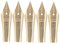 5Pcs Golden Fountain Pen Nib Replacement, Smooth Writing Metal Nibs for Calligraphy, Daily Writing, and Signing, 0.5Mm, Compact and Easy-to-Install Pen Accessories