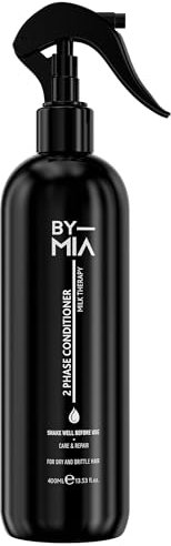 BY MIA Balsamo per capelli in due fasi, per terapia del latte, 400 ml, spray per capelli secchi e danneggiati, cura intensiva e riparazione, shampoo balsamo