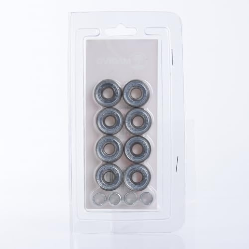 MADIVO Roulements à billes | Lot de 8 pièces | Classe ABEC-9 | Standard 608ZZ Type | Idéal pour roller, skateboard, scooter, patins à roulettes