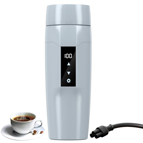 Hervidor eléctrico de calefacción con control de temperatura, 40 ~ 100 ℃ ajustable, mini taza de agua eléctrica portátil de viaje, antifugas, taza de aislamiento de calentamiento rápido de 300 W,