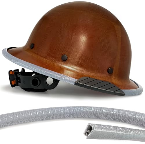SAFEBUILDER Hard Hats Edge Protection Strip Hard Hats Accessories Brim Cover Length 37.4 Inches / 95CM (Grey Brim Strip (Not Including Hard Hats)