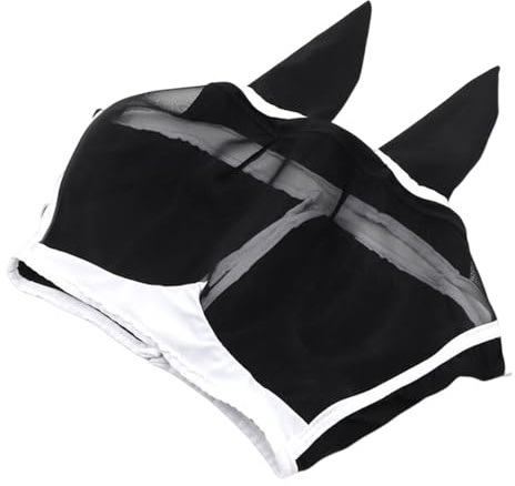 Máscara de protección contra moscas para caballos, variante B, 90 x 47 x 28 cm, diseño de malla transpirable para establo, pasto y paseo, para uso diario en casa y de viaje, para casa