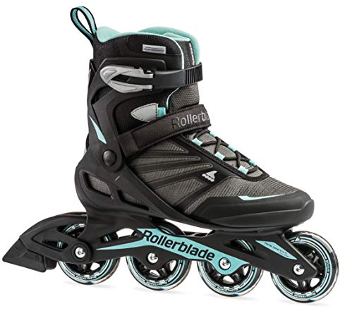 Rollerblade Zetrablade Damen Erwachsene Fitness Inline Skate Schwarz und Hellblau Performance Inline Skates
