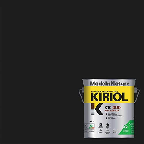 Pintura para madera y metales, capa y acabado, antioxidante, sobre hierro, acero galvanizado, incluso oxidado, muy opacificante, de MadeInNature (0,75 litros por 10 m2, es decir, 5 m2 para 2 capas,