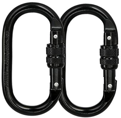 Heavy Duty Locking Climbing Carabiner Clip CE Rated 25 kN 5600 LB Rugged Terrain Approved Industrial Strength Twist Lock Carabiners Clips for Rigging, Ropes, Hammocks, Camping