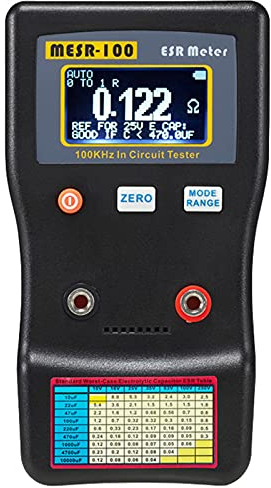 MESR-100 Digitales ESR Messgerät, Automatische Bereichswahl 0,001R Bis 100R Schaltung Widerstand/Kapazitätstester Ohmmeter Hintergrundbeleuchtung Doppelanschluss, Für Reparatur Tv/Lcd/Audioplatine