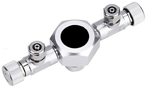 Aquarium CO2 Splitter Regulator, Aquarium Präzise Nadelventil CO2 Splitter Magnetregler für Aquarium Plant CO2 Tank(2-Wege)