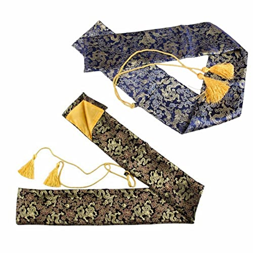 FLURSAILE 2pcs Sword Bag 51inch Synthetic Silk Katana Bag Sword Cover Carrying Case For Samurai Swords