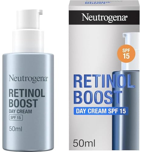 Neutrogena Retinol Boost Day Face Cream with SPF 15 (1x 50ml), Multi-Benefit Retinol Moisturiser to Reduce Fine Lines and Smooth Texture, Lightweight SPF Day Cream