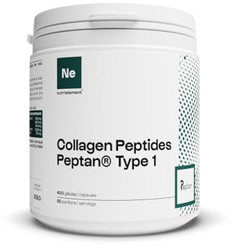 Nutrielement Collagène Peptide Type 1 400 Gélules - 3200mg Collagene hydrolysé par dose - Complément alimentaire Tendons, Articulations, Peau et Cheveux | Nutrielement By Nutrimuscle