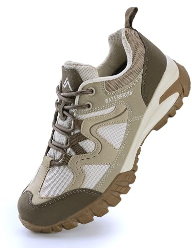 CC-Los Women's Lightweight Waterproof Hiking Shoes for Walking, Outdoor & Climbing Beige Size 9