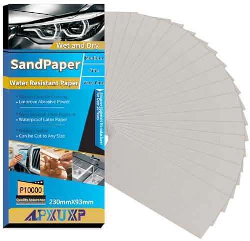 Papel De Lija, 30 Pieza 10000 Grano,Papel de lija húmedo y seco, Para La Industria Automotriz de Lijar, molienda de metales，Muebles de Madera de Acabado