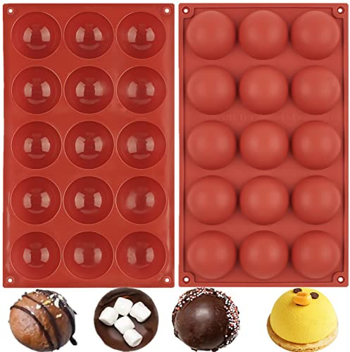 Socluer Halbkugel Backform 2 Stück Pralinenform aus Silikon, Runde Schokoladenform für Kuchen und Süßigkeitenherstellung