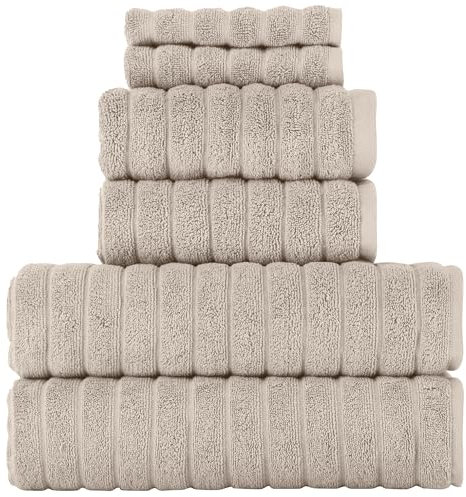 BERIBO Türkisches Handtuch-Set, 100% Baumwolle (Wolke), 620 g/m² (Beige)