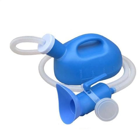 Orinal portátil para hombres, urinarios para hombres con tubo largo: orinal para exteriores de 2000 ml con tubo largo y tapa para el hogar del hospital RV