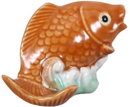 GOOHOCHY Statue De Poisson Céramique Décorative Forme De pour Fontaine De Jardin Accessoire De Pulvérisation Eau Sculpture Symbolisant Harmonie pour Décoration De Jardin Et Bassin