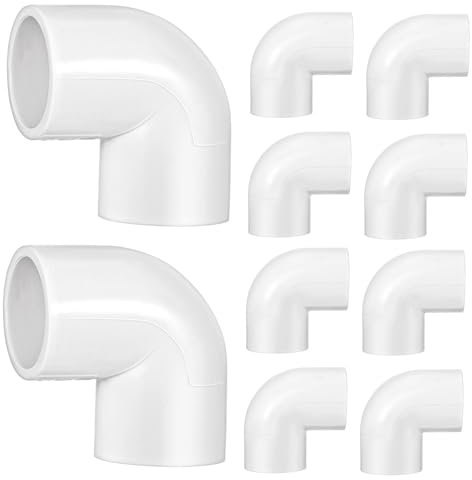 Veemoon 10 Piezas Codo De Pvc Accesorios De Manguera De 90 Grados Conector De Tubo Conector De Agua En Ángulo Recto Accesorio De Codo Accesorios De Fontanería Blanco De Polivinilo